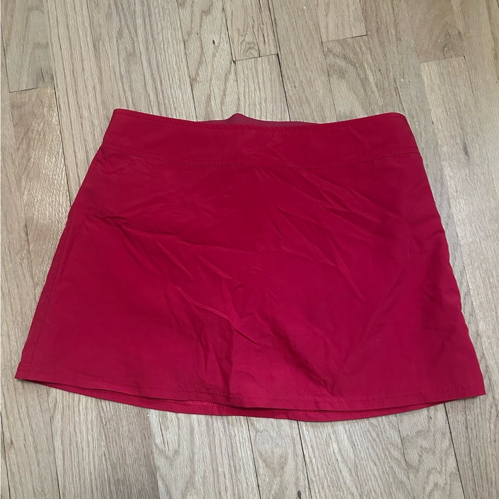 Lands' End Red A-line Mini Swim Skirt